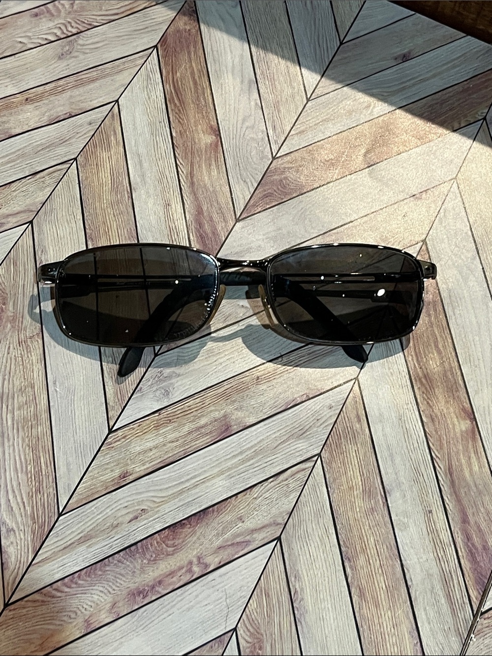 Persol Italian made gunmetal Rectangular eyeglasses frames only